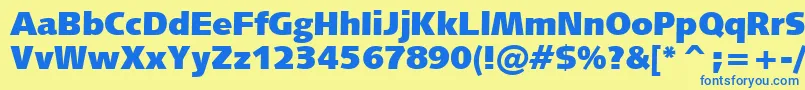 Humanist531UltraBlackBt Font – Blue Fonts on Yellow Background