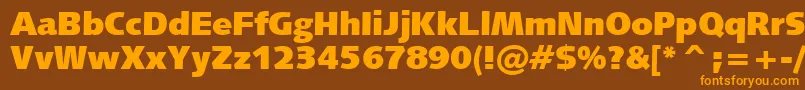 Humanist531UltraBlackBt Font – Orange Fonts on Brown Background