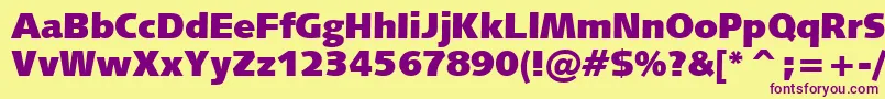 Humanist531UltraBlackBt Font – Purple Fonts on Yellow Background