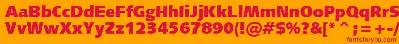 Humanist531UltraBlackBt Font – Red Fonts on Orange Background