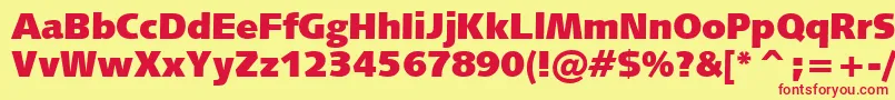 Humanist531UltraBlackBt Font – Red Fonts on Yellow Background