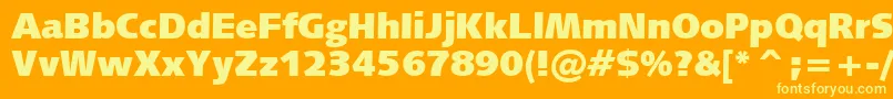 Humanist531UltraBlackBt Font – Yellow Fonts on Orange Background