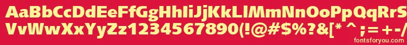 Humanist531UltraBlackBt Font – Yellow Fonts on Red Background