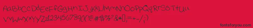 Jessicaprint Font – Black Fonts on Red Background