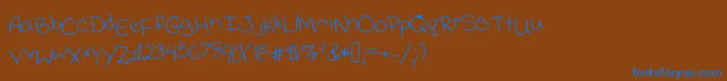 Шрифт Jessicaprint – синие шрифты на коричневом фоне