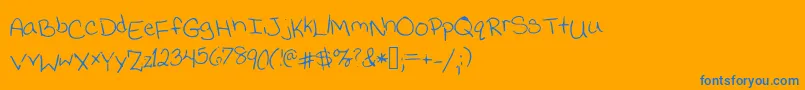 Jessicaprint Font – Blue Fonts on Orange Background