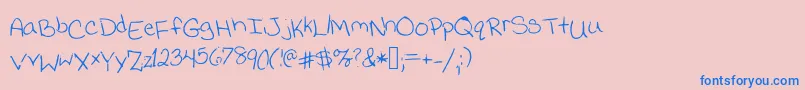 Jessicaprint Font – Blue Fonts on Pink Background