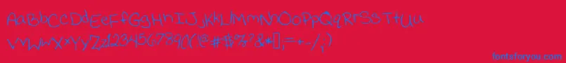 Jessicaprint Font – Blue Fonts on Red Background
