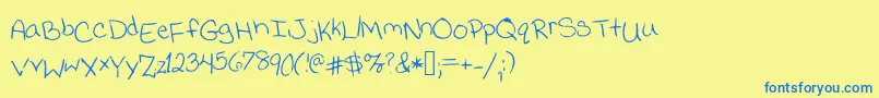 Jessicaprint Font – Blue Fonts on Yellow Background
