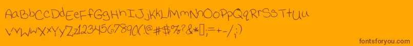 Jessicaprint Font – Brown Fonts on Orange Background