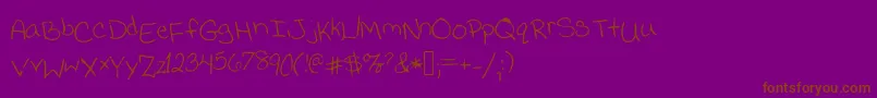 Jessicaprint Font – Brown Fonts on Purple Background