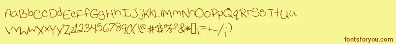 Jessicaprint Font – Brown Fonts on Yellow Background