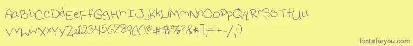 Jessicaprint Font – Gray Fonts on Yellow Background