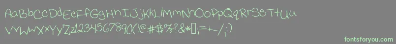Jessicaprint Font – Green Fonts on Gray Background