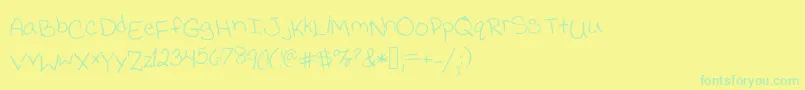 Jessicaprint Font – Green Fonts on Yellow Background