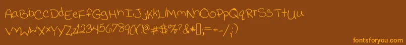 Jessicaprint Font – Orange Fonts on Brown Background