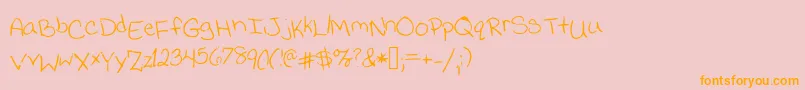 Jessicaprint Font – Orange Fonts on Pink Background