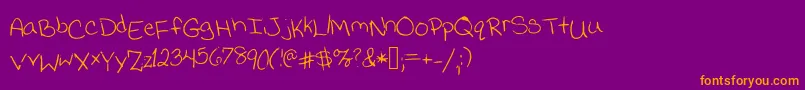 Jessicaprint Font – Orange Fonts on Purple Background