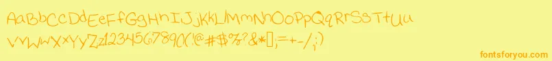 Jessicaprint Font – Orange Fonts on Yellow Background