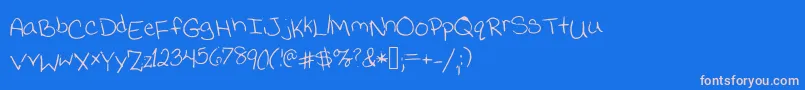 Jessicaprint Font – Pink Fonts on Blue Background