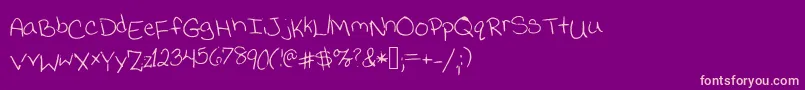 Jessicaprint Font – Pink Fonts on Purple Background