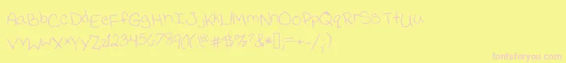 Jessicaprint Font – Pink Fonts on Yellow Background