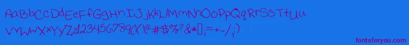 Jessicaprint Font – Purple Fonts on Blue Background