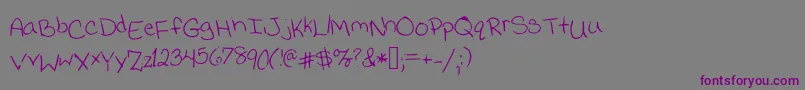 Jessicaprint Font – Purple Fonts on Gray Background