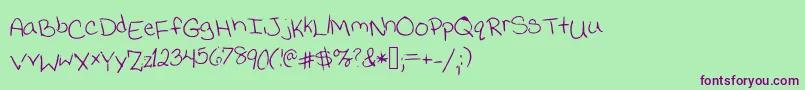 Jessicaprint Font – Purple Fonts on Green Background