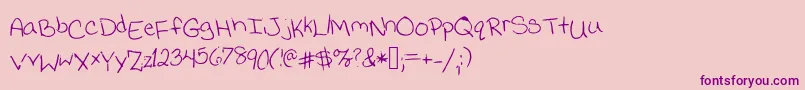Jessicaprint Font – Purple Fonts on Pink Background