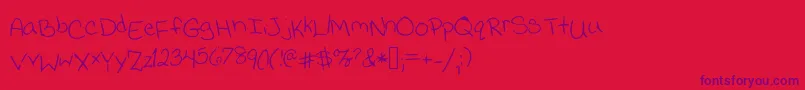 Jessicaprint Font – Purple Fonts on Red Background