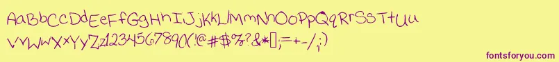Jessicaprint Font – Purple Fonts on Yellow Background