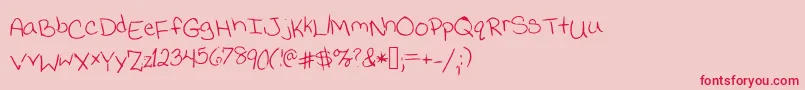 Jessicaprint Font – Red Fonts on Pink Background
