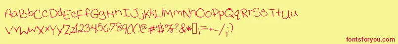 Jessicaprint Font – Red Fonts on Yellow Background