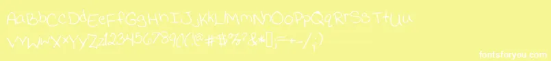 Jessicaprint Font – White Fonts on Yellow Background