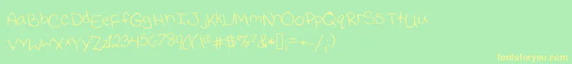 Jessicaprint Font – Yellow Fonts on Green Background