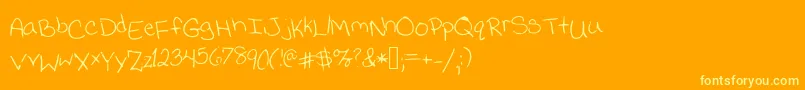 Jessicaprint Font – Yellow Fonts on Orange Background