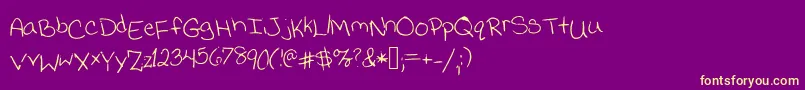 Jessicaprint Font – Yellow Fonts on Purple Background