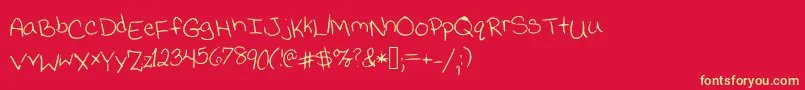 Jessicaprint Font – Yellow Fonts on Red Background