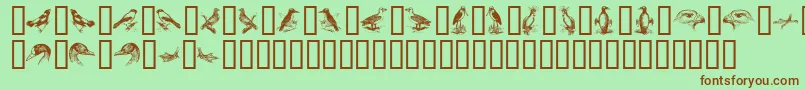 BirdsA Font – Brown Fonts on Green Background