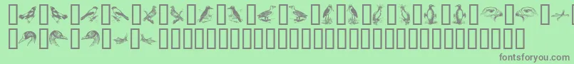 BirdsA Font – Gray Fonts on Green Background