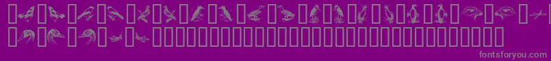 BirdsA-Schriftart – Graue Schriften auf violettem Hintergrund