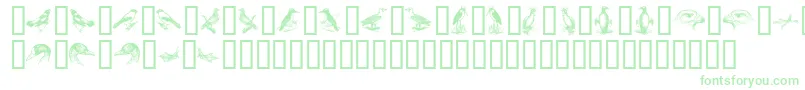 BirdsA Font – Green Fonts on White Background