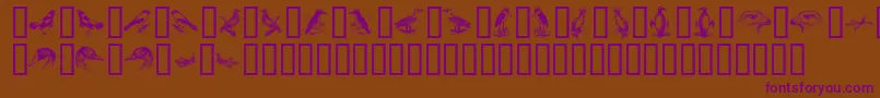 BirdsA Font – Purple Fonts on Brown Background