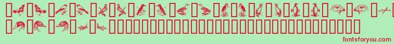 BirdsA Font – Red Fonts on Green Background