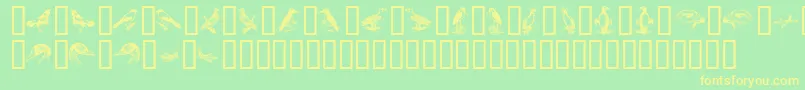 Czcionka BirdsA – żółte czcionki na zielonym tle