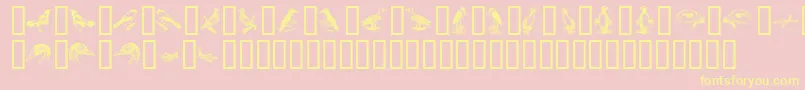BirdsA Font – Yellow Fonts on Pink Background