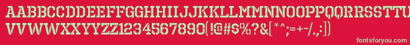 OctinprisonsbRegular Font – Green Fonts on Red Background