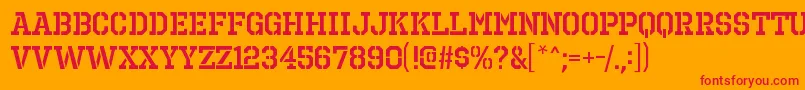 フォントOctinprisonsbRegular – オレンジの背景に赤い文字