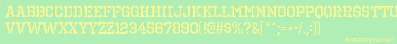 OctinprisonsbRegular Font – Yellow Fonts on Green Background